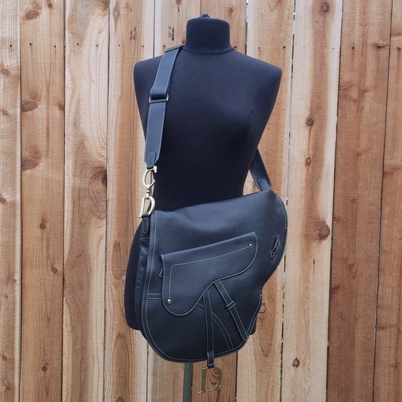 NWOT DIOR Baudrier Vintage Brown Leather XL Saddle Bag and Wallet Matching Set - Picture 3 of 15